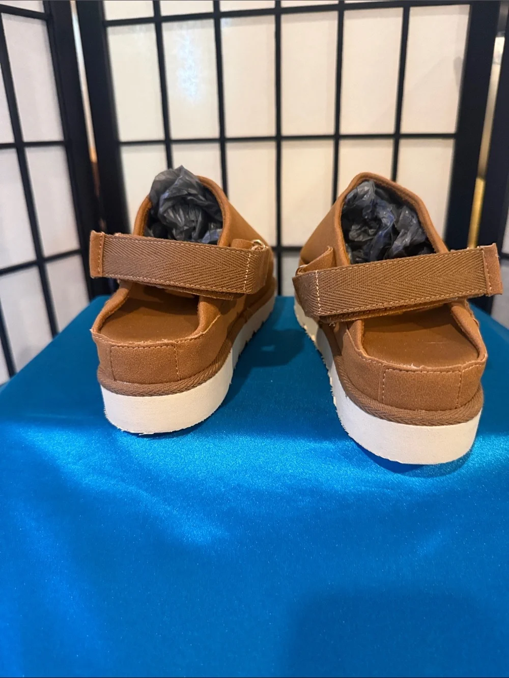 Kids Slip-On Clog Slippers in Tan with White Sole